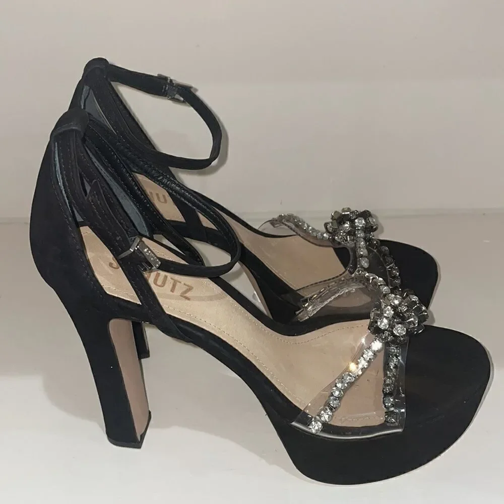 Schutz Jayda Platform Rhinestone Heels Size 8.5